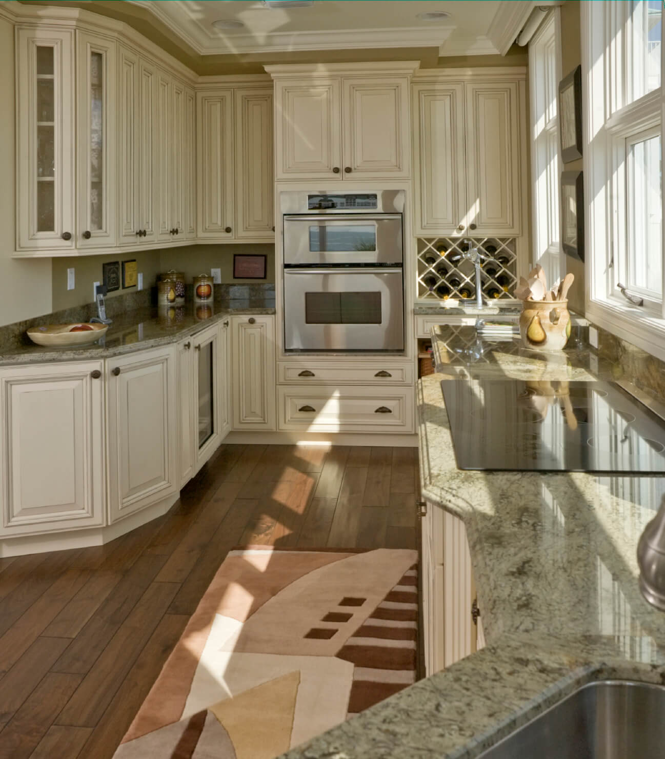 Antique White Kitchen Dark Floors 2