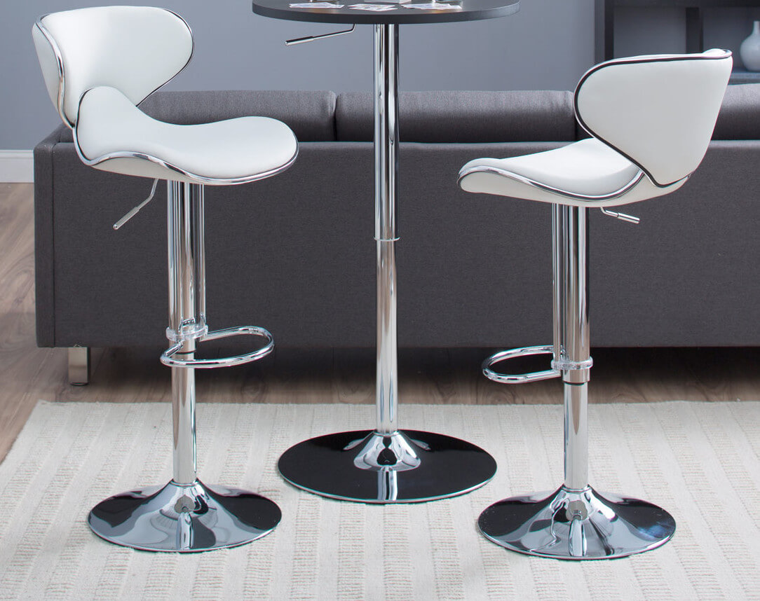 6way white modern leather stools jpg