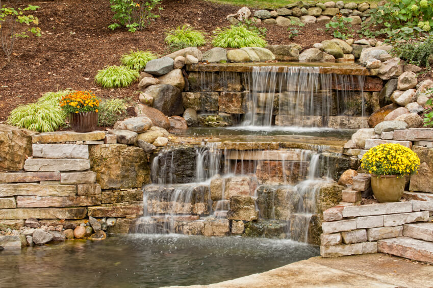 backyard waterfall design pictures