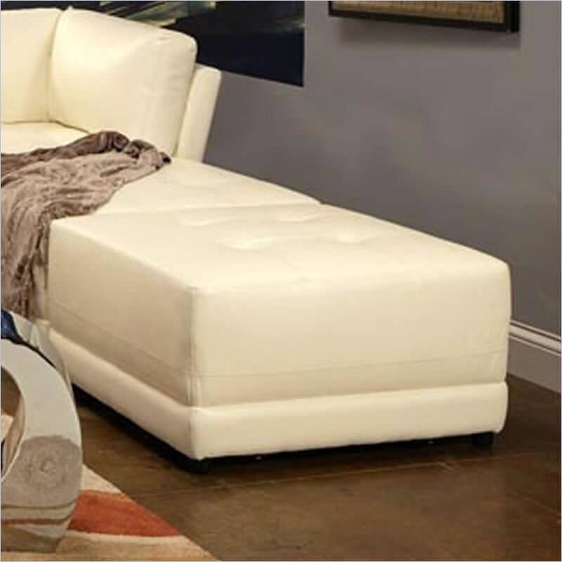 25 White Leather Ottomans (SQUARE & RECTANGLE)