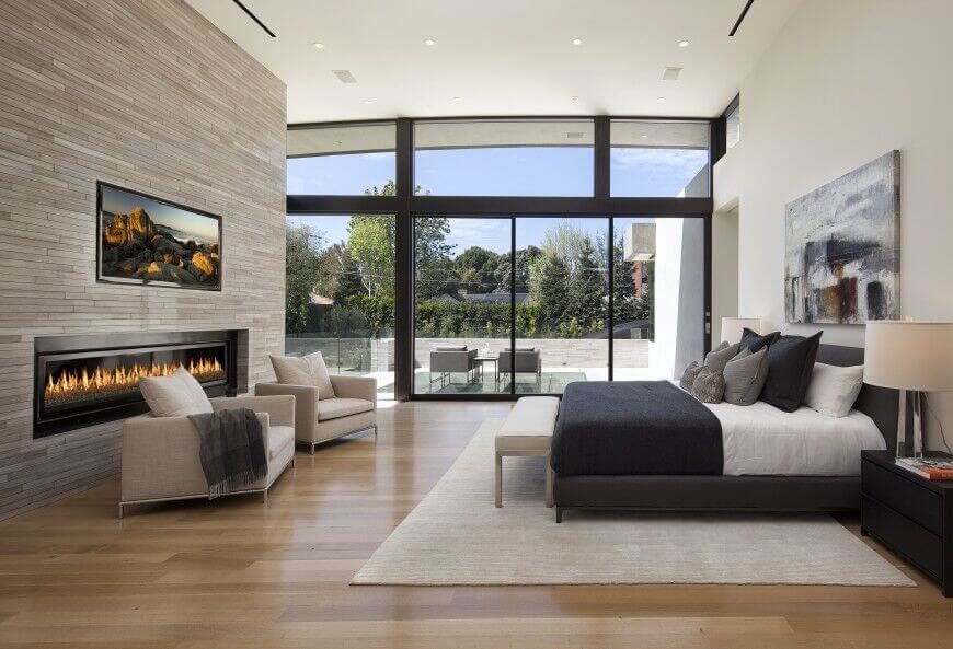 Modern Bedroom With Tv 49 exuberant pictures of tv's mounted above gorgeous fireplaces Modern Bedroom With Tv 49 exuberant pictures of tv's mounted above gorgeous fireplaces