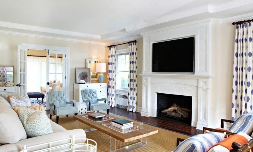 this mantle is gorgeous white wood that encases a large fireplace it moves upwards to - What Size Tv For Living Room this mantle is gorgeous white wood that encases a large fireplace it moves upwards to - What Size Tv For Living Room