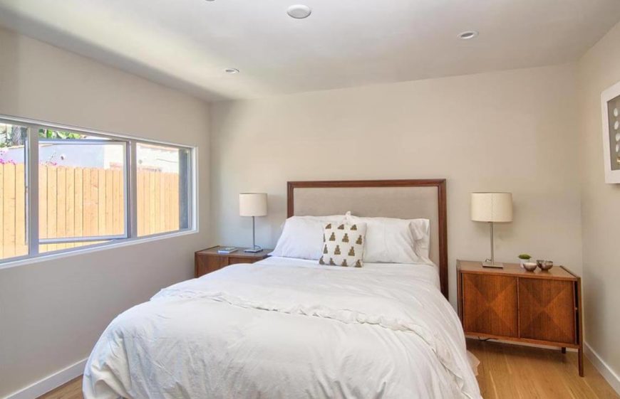 Opening the window during the showing helps chase away any "house-whiff" you may have accumulated and helps set a relaxing atmosphere in a bedroom.
