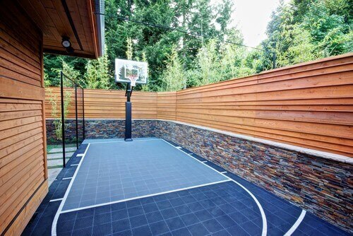 Backyard Sport Court Ideas dunkstar diy home courts monthly specials backyard basketball courts residential basketball courts outdoor basketball You May Be Surprised To Learn What Kinds Of Spaces Can Hold A Decent Basketball Court Backyard Sport Court Ideas green and blue backyard basketball court You May Be Surprised To Learn What Kinds Of Spaces Can Hold A Decent Basketball Court