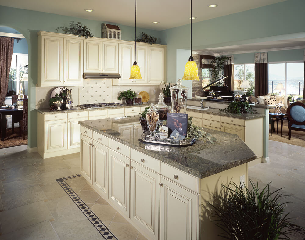 124 Custom Luxury Kitchen Designs (PART 1)  White kitchen in open concept great room.