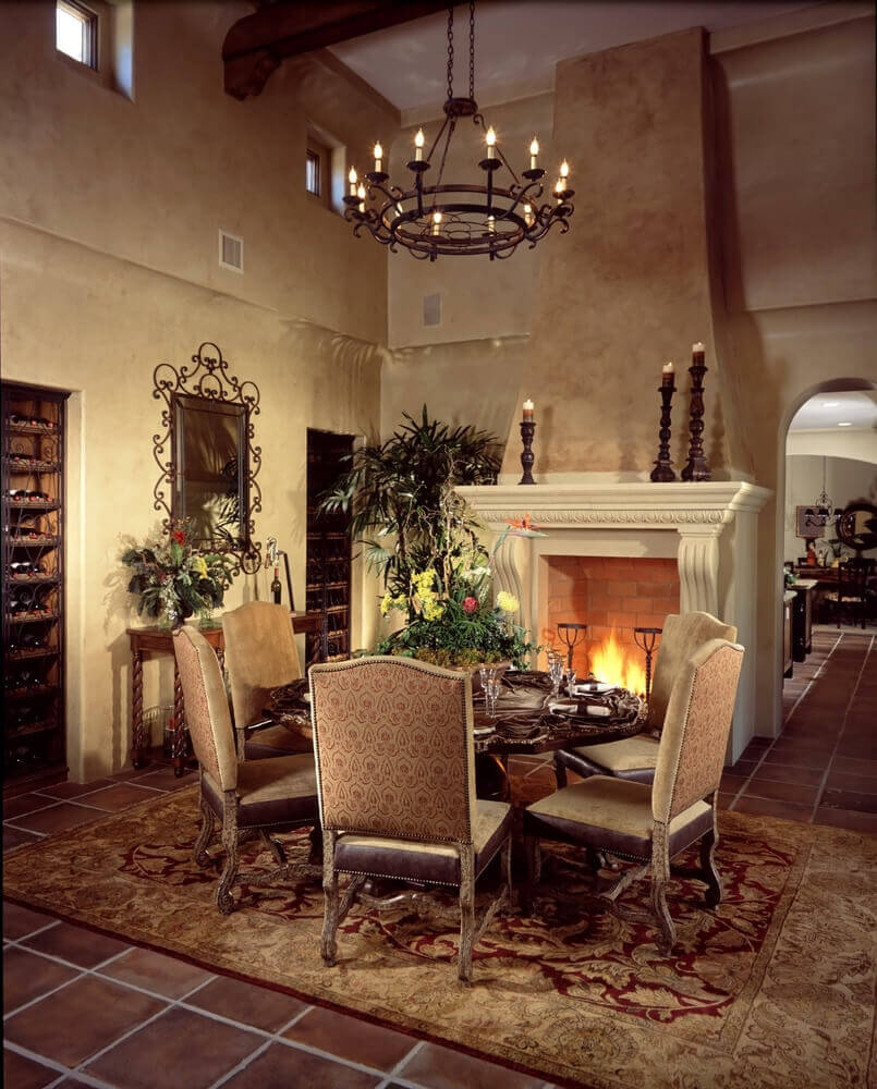  Dining Room Fireplace with Electrical Design