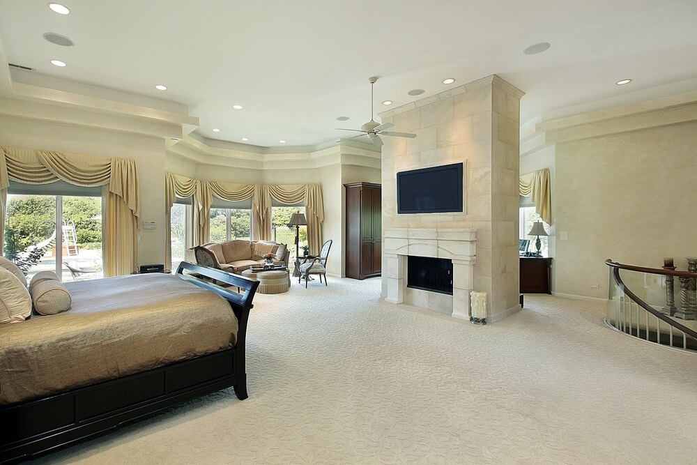 Large bright master bedroom that takes up the entire top floor of this ...