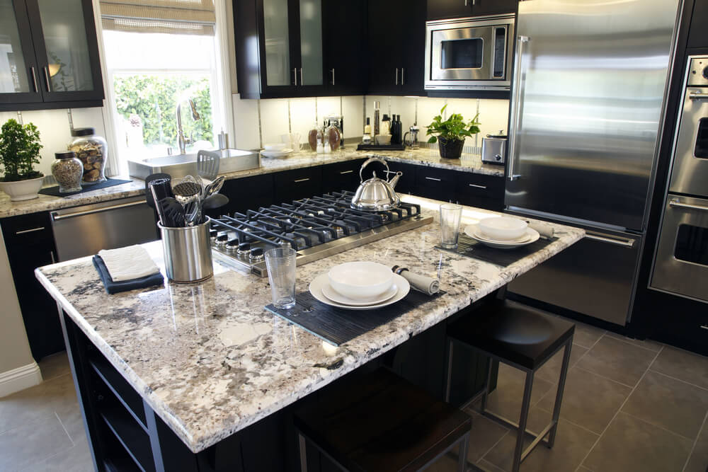 Dark Cabinets Light Granite Houzz