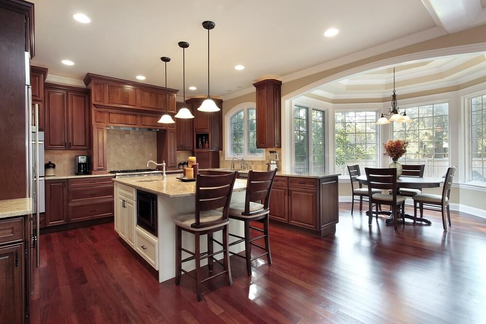 kitchen table color for dark wood