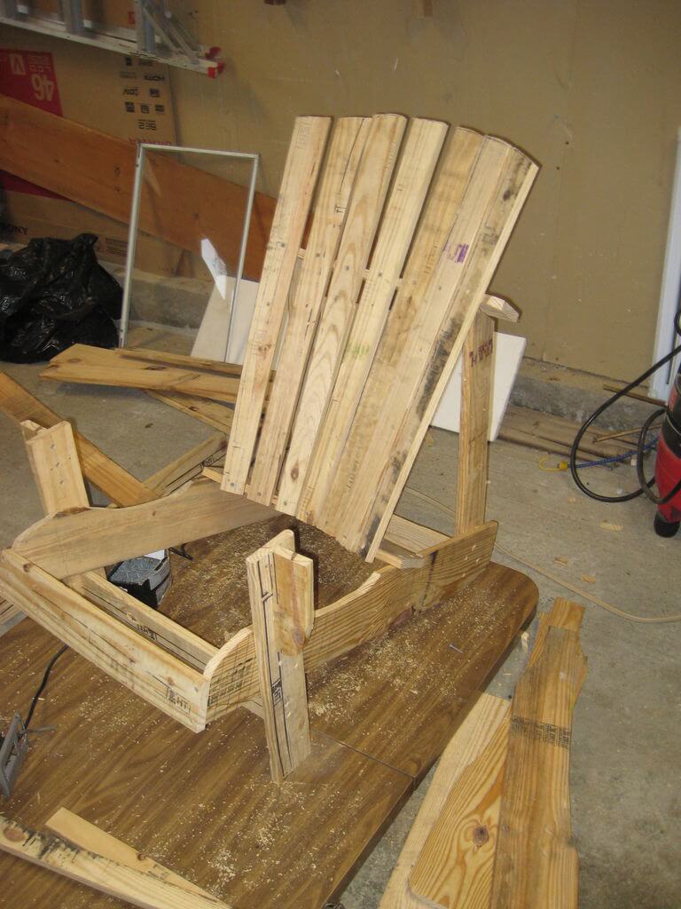 adirondack chairs wood pallets recycled pallet attach the remaining back slats forming adirondack chair how to build wooden pallet chair stepbystep tutorial adirondack chairs wood pallets recycled pallet attach the remaining back slats forming adirondack chair how to build wooden pallet chair stepbystep tutorial