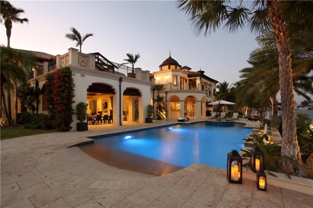 modern waterway florida mansion with an incredible kitchen