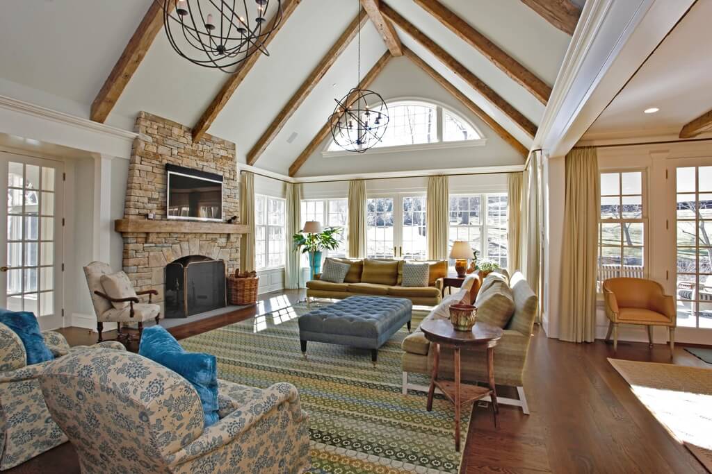 40 Living Rooms with Area Rugs for Warmth & Richness A very large colorful rug draws the room together, even though the  furniture is spread