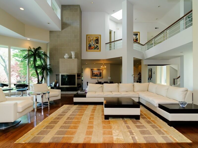 Modern Living Room With Brick Fireplace 54 living rooms with soaring 2-story & cathedral ceilings Modern Living Room With Brick Fireplace 54 living rooms with soaring 2-story & cathedral ceilings