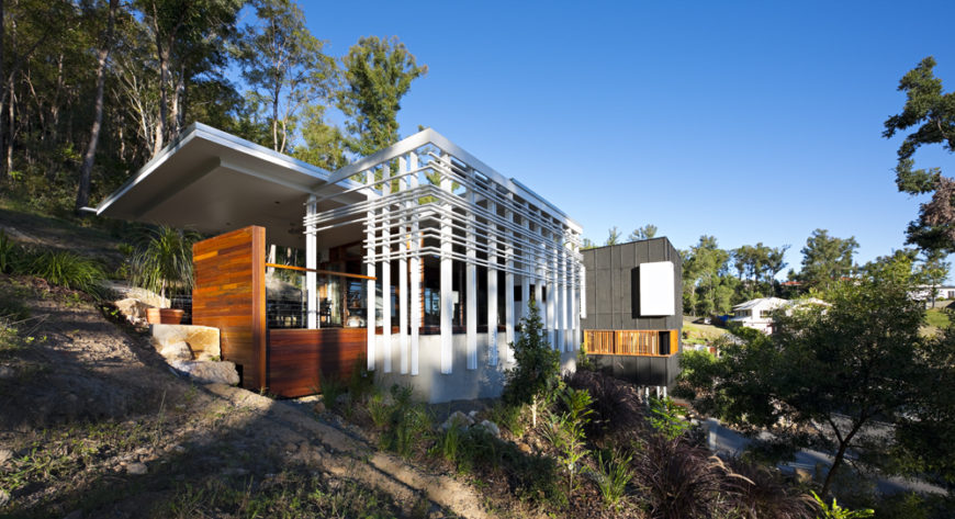Beautiful modern home built with wood and steel by Base Architecture. Beautiful modern home built with wood and steel by Base Architecture.