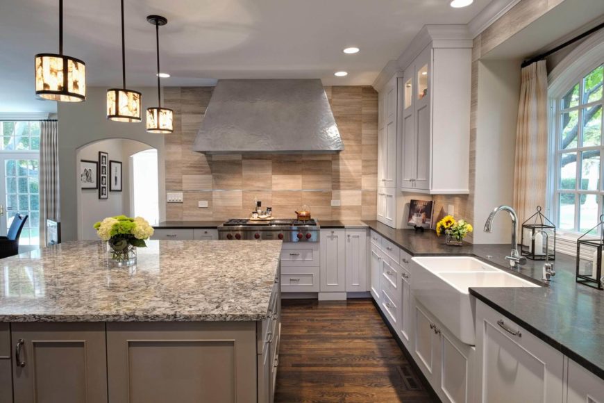 Multi functional transitional hinsdale kitchen by drury design