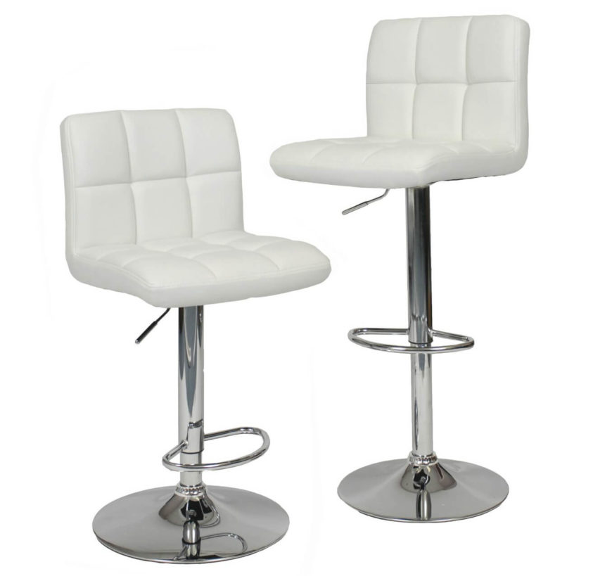 35 Stylish Modern Adjustable White Leather Bar Stools