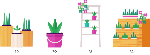 Picture of ladder flower shelf container Picture of ladder flower shelf container