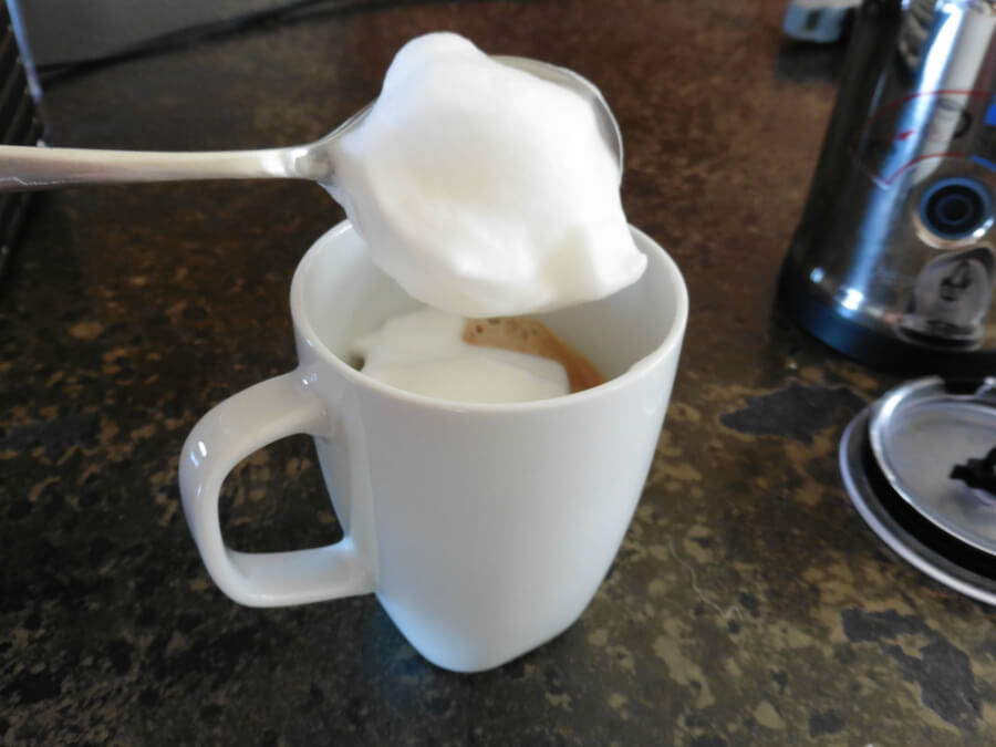 Super foamy milk produced by the Nespresso Aeroccino Plus Milk Frother Super foamy milk produced by the Nespresso Aeroccino Plus Milk Frother