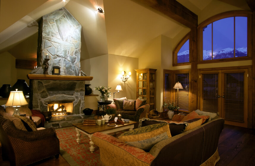 41 beautiful living rooms with fireplaces of all types Désign chalet Fireplace