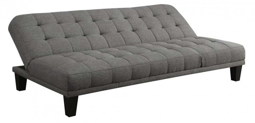 The lounge futon is a more relaxed affair, made for, yes, lounging. These models can supplement more traditional furniture in a living room, or make a relaxing halfway point between sitting and laying down. Many models have multiple notches for varying increments of recline, from upright to fully flat.