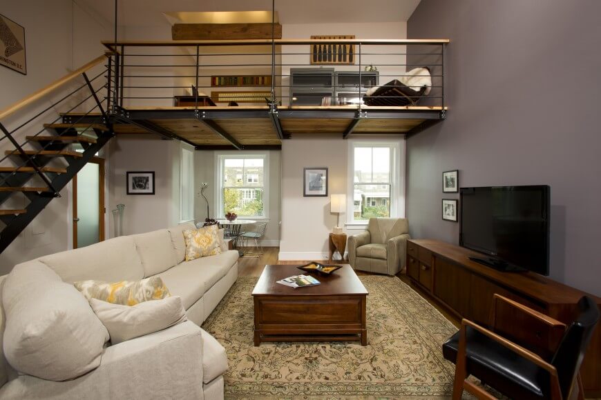 View of loft unit in townhome renovation by Four Brothers LLC