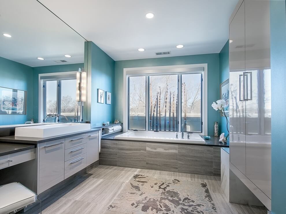 bright master bathroom