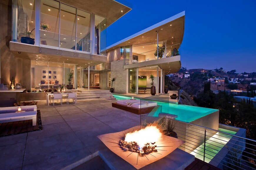 Pool Design Los Angeles contact sc pools Another View Of This Spectacular Infinity Pool From The Fire Pit On The Stone Patio Pool Design Los Angeles designs by modern pool modern pool los angeles california with modern pool Another View Of This Spectacular Infinity Pool From The Fire Pit On The Stone Patio