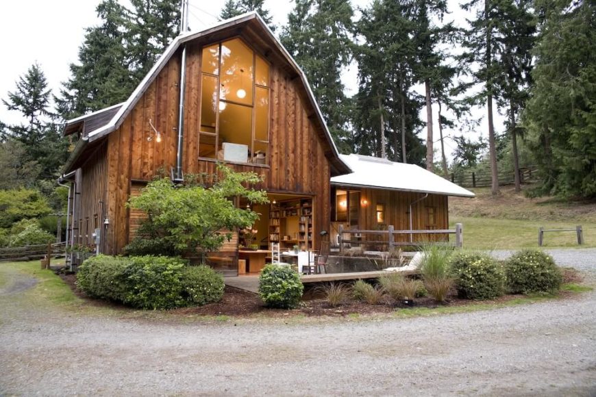 Another shot of the exterior of the home, showing the patio and the lush landscaping that helps add a bit of privacy to the already private wooded lot in Washington. Another shot of the exterior of the home, showing the patio and the lush landscaping that helps add a bit of privacy to the already private wooded lot in Washington.