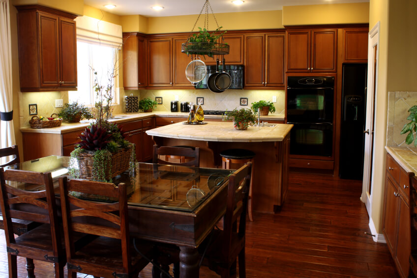 34 Kitchens with Dark Wood Floors (Pictures)