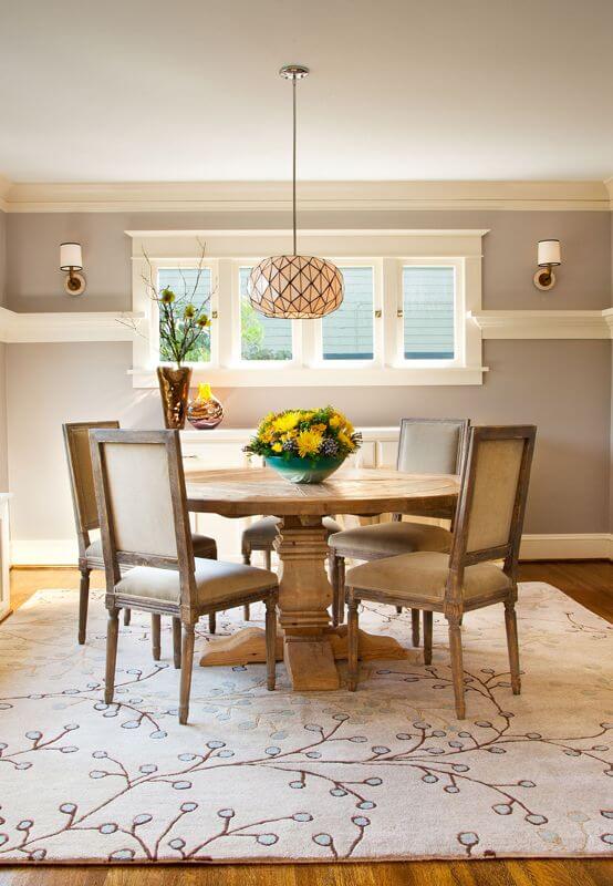 The Contemporary Dining Room Is In Light Gray With Molding Around Meeting At The Contemporary Dining Room Is In Light Gray With Molding Around Meeting At