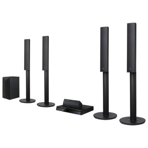 What appears like a standard surround sound system is actually hiding a powerful smart device at its core. The receiver houses a Blu-ray player and offers access to a host of apps, including Netflix, Hulu Plus, Spotify, YouTube, Facebook, Twitter, more. It's truly an all-in-one entertainment package, requiring only a TV to complete the home theater setup. What appears like a standard surround sound system is actually hiding a powerful smart device at its core. The receiver houses a Blu-ray player and offers access to a host of apps, including Netflix, Hulu Plus, Spotify, YouTube, Facebook, Twitter, more. It's truly an all-in-one entertainment package, requiring only a TV to complete the home theater setup.