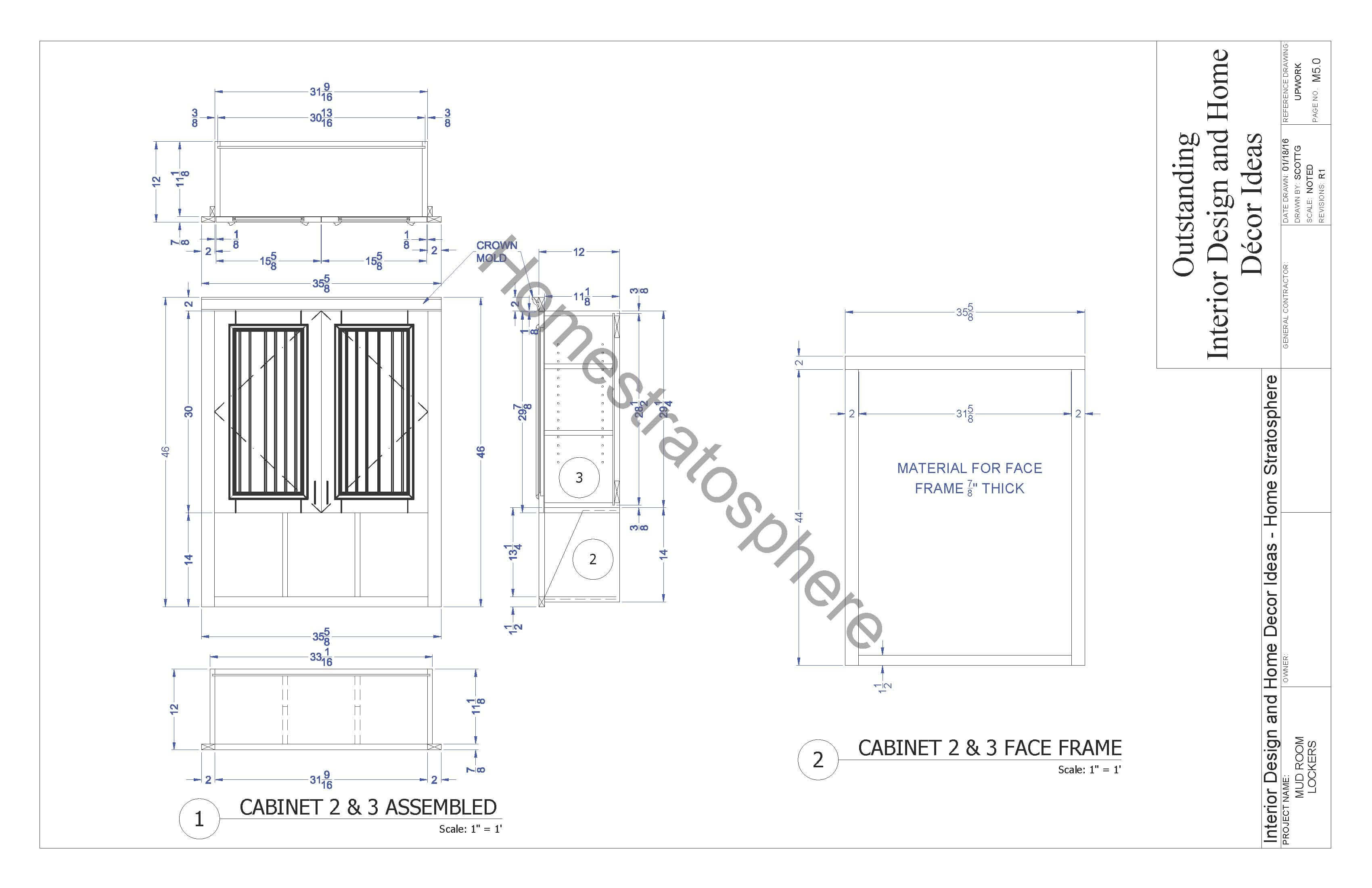 Mudroom Locker with Storage Bench Plan (PDF Blueprint ...