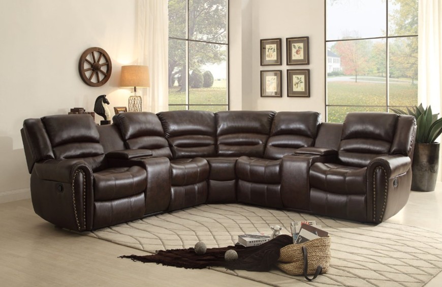 leather l shaped sofa with recliner