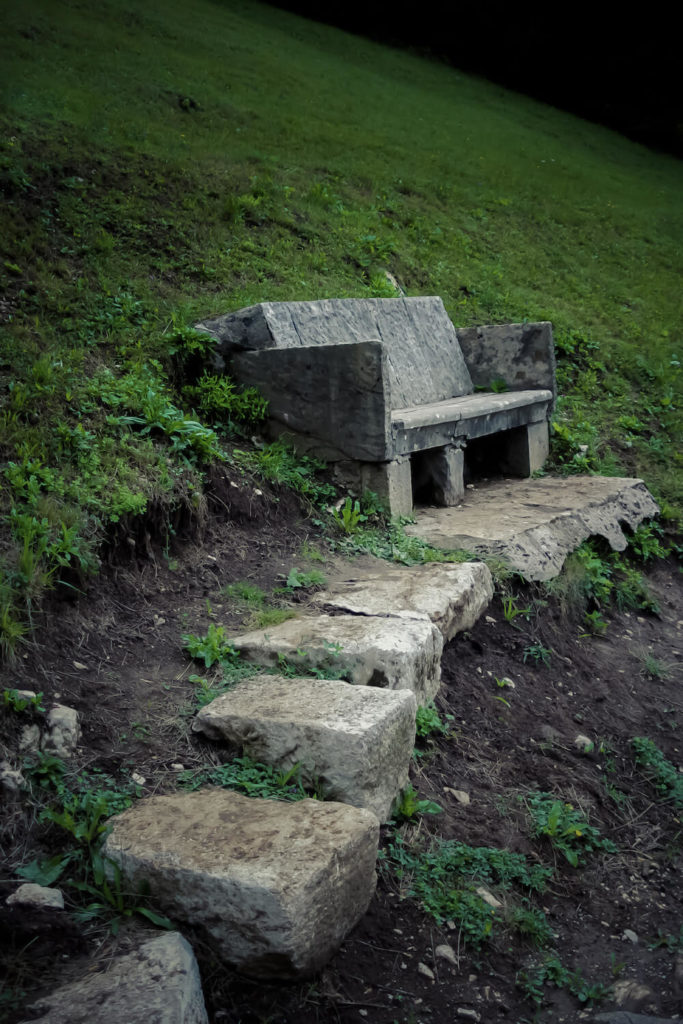 Stone Bench Ideas Part - 38: Here Is A Stunning And Isolated Stone Bench In The Side Of A Hill. This